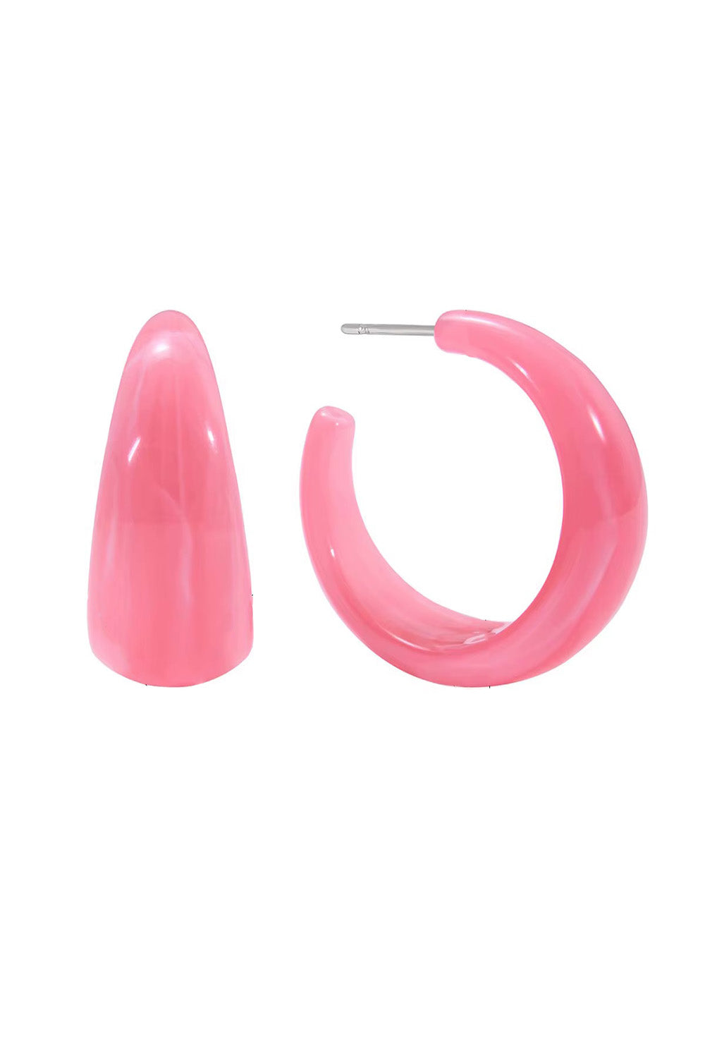 pearl of the west resin c-hoops 8k gp ss pink