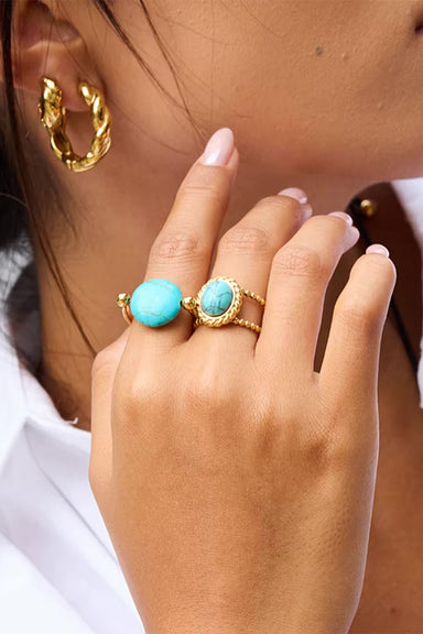 pearl of the west rope ring turquoise model