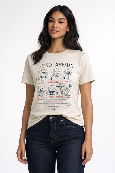pearl of the west trees of bozeman tee ecru