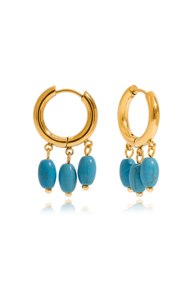 Pearl of the West - TRIPLE TURQUOISE EARRING 18K GP SS