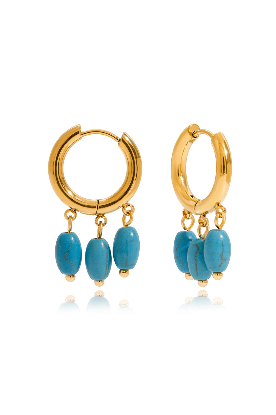 Pearl of the West - TRIPLE TURQUOISE EARRING 18K GP SS