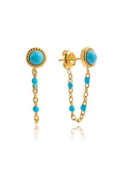 pearl of the west turquoise tassel earrings
