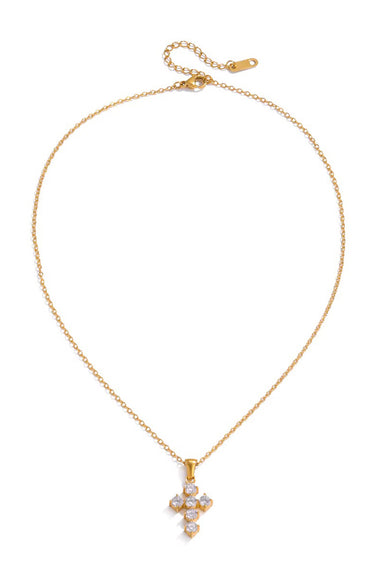 pearl of the west zircon cross necklace 