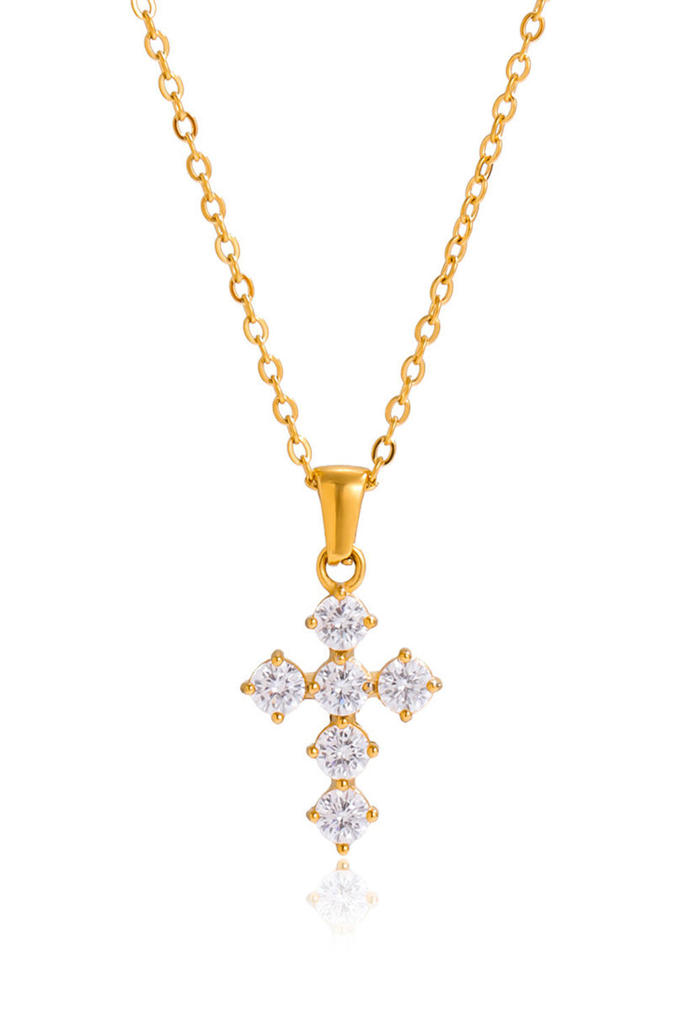 pearl of the west zircon cross necklace detail