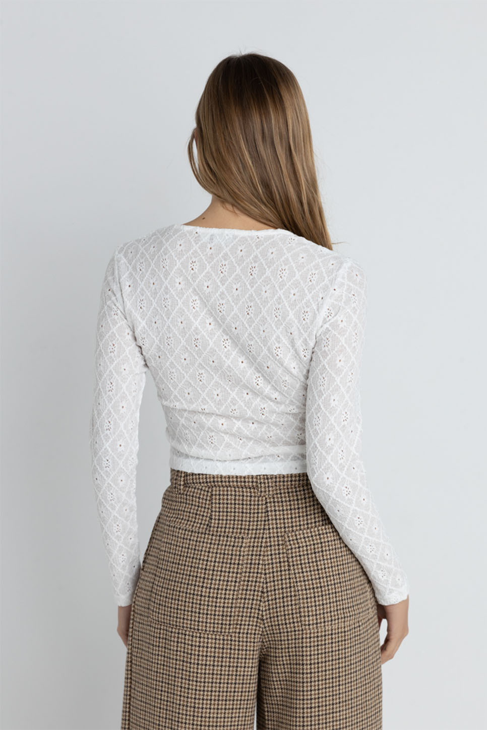 Rhythm - Charm Long Sleeve Top - White - Back