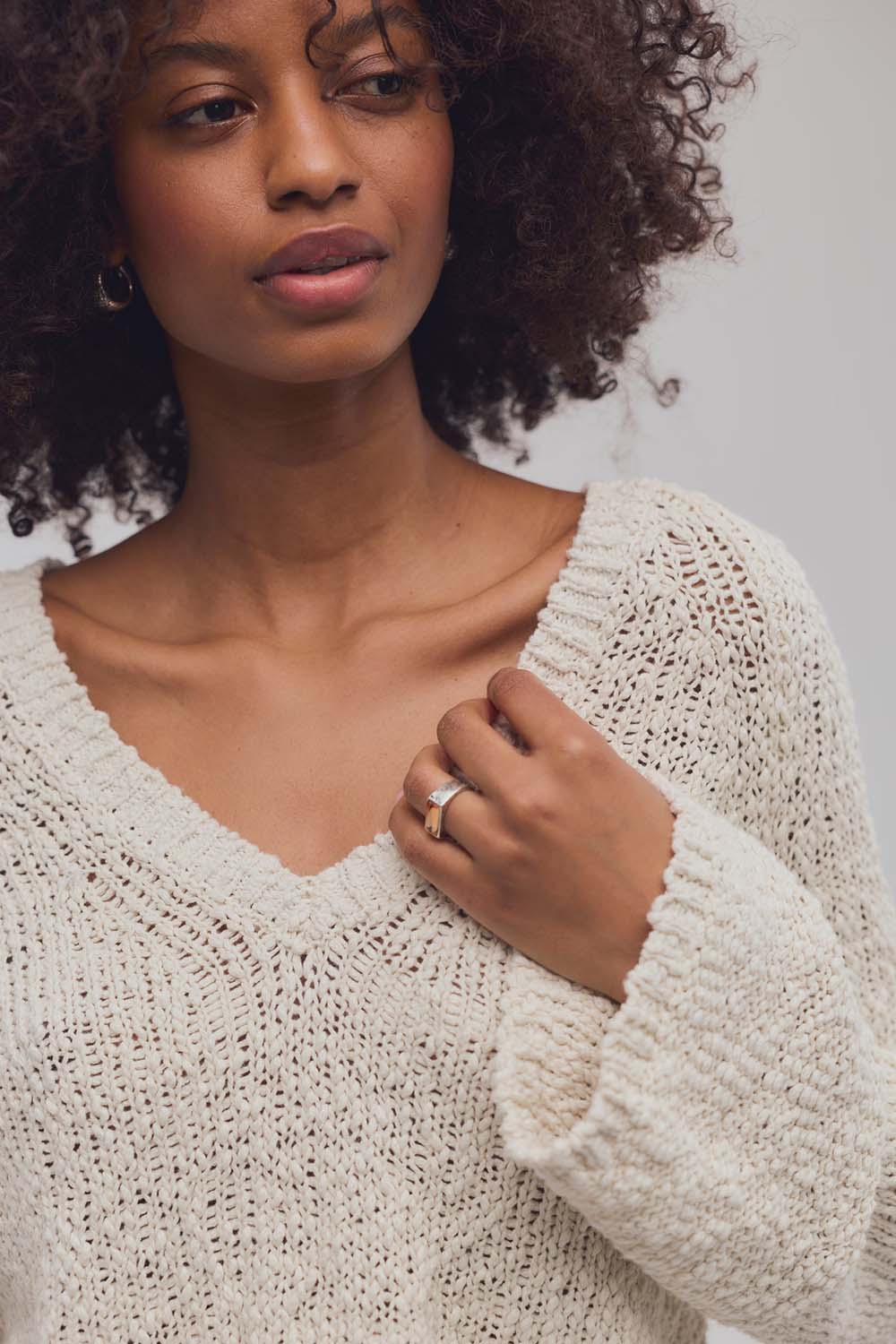 Free People - Heartland Pullover - Tofu - Detail