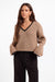 Sage the Label - Crisp Morning Sweater - Taupe Black - Front