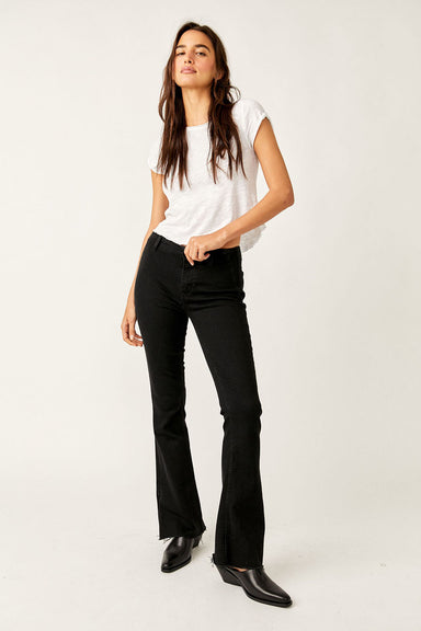 Free People - Level Up Slit Bootcut - Pitch Black