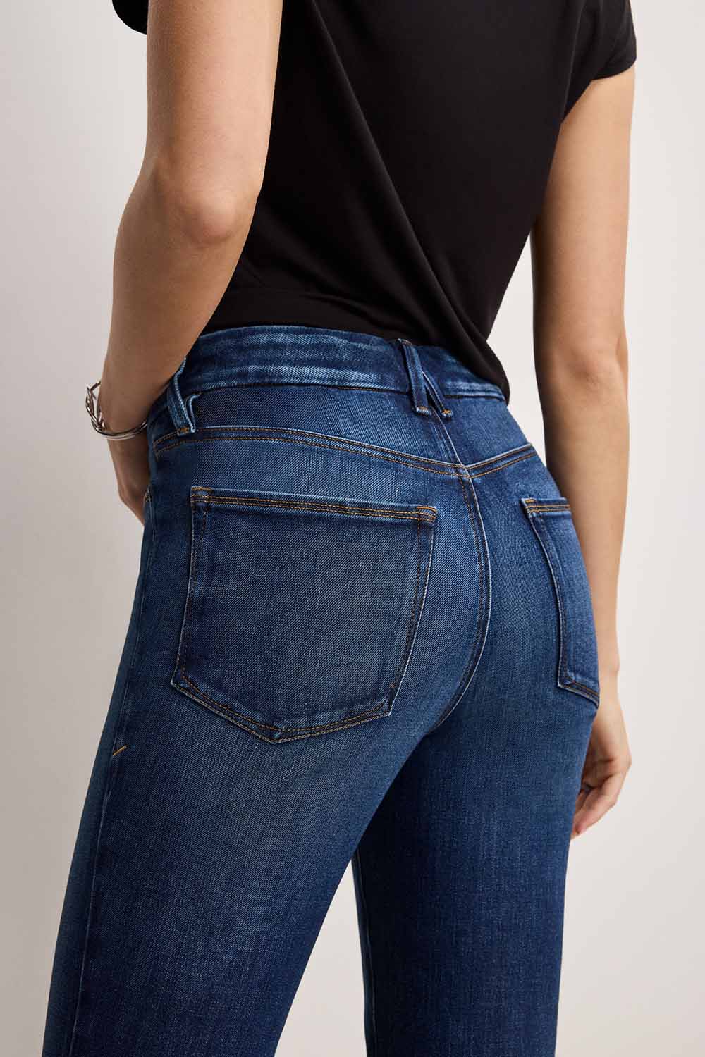 Good American - Good Legs Cropped Mini Boot - Indigo - Back Detail