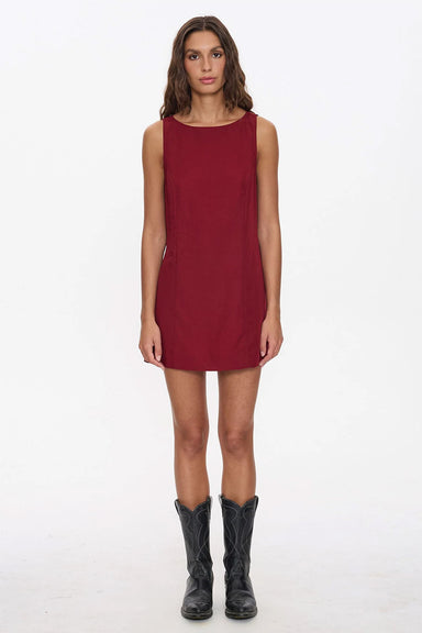Thrills - Knox Mini Dress - Garnet Red - Front