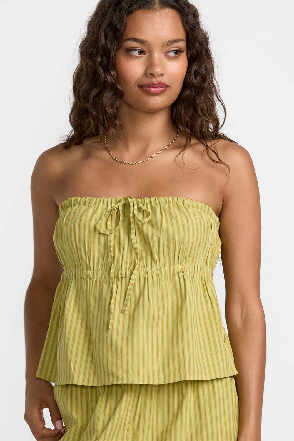 RVCA - Peyton Tube Top - Martini Olive - Detail