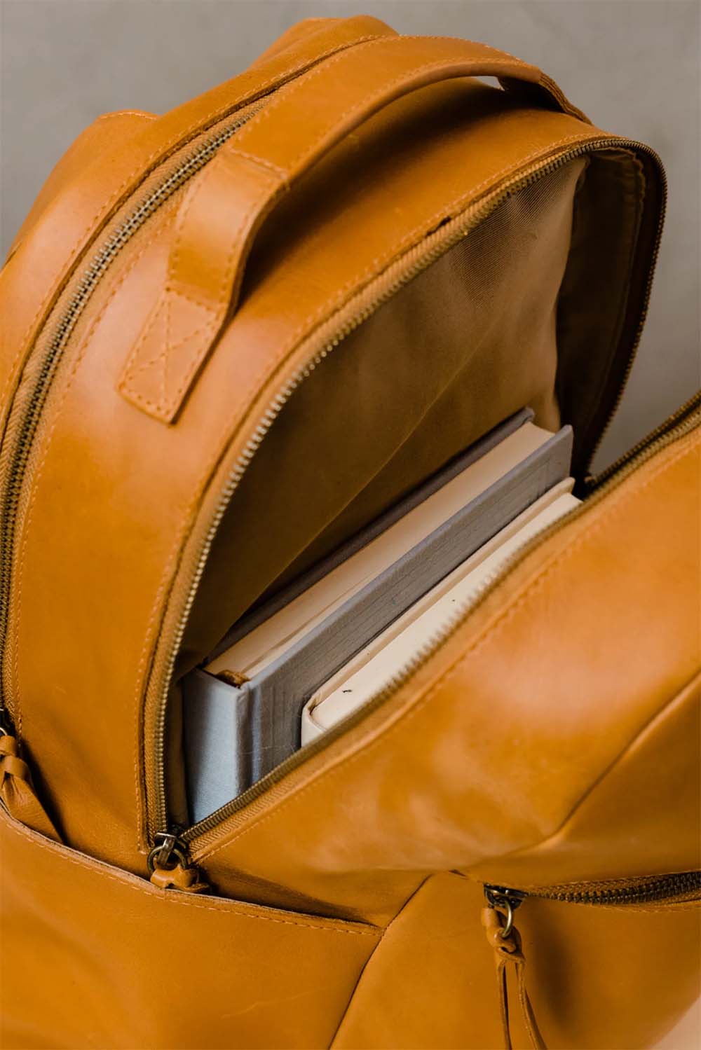 Able - Alem Backpack - Cognac - Inside