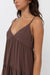 Rhythm - Classic Tiered Mini Dress - Chocolate - Detail