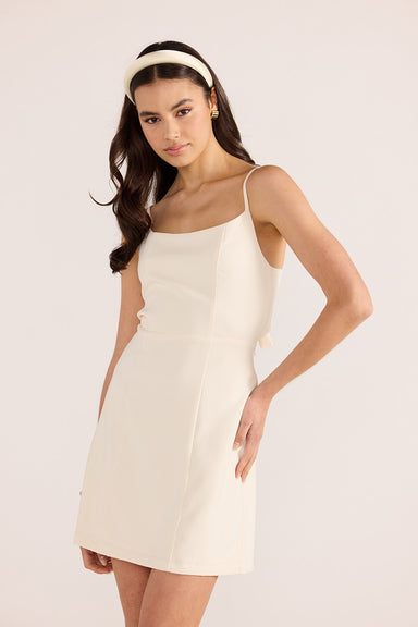 Mink Pink - Maeve Tie Back Mini Dress - Ecru - Front