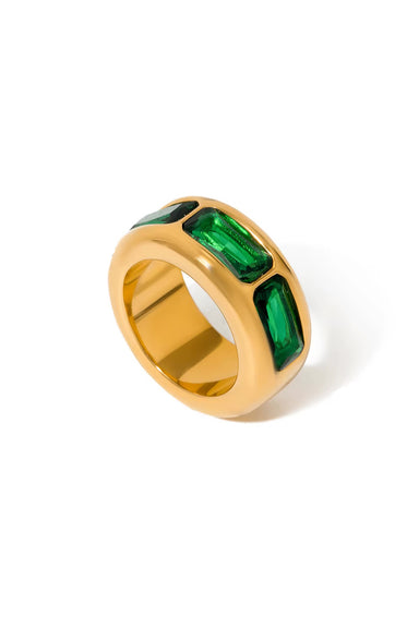 Pearl of the West - Ice Block Ring - Green