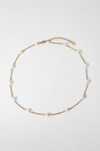 Pearl of the West - Duo Pearl Necklace - Gold Plated Stainless