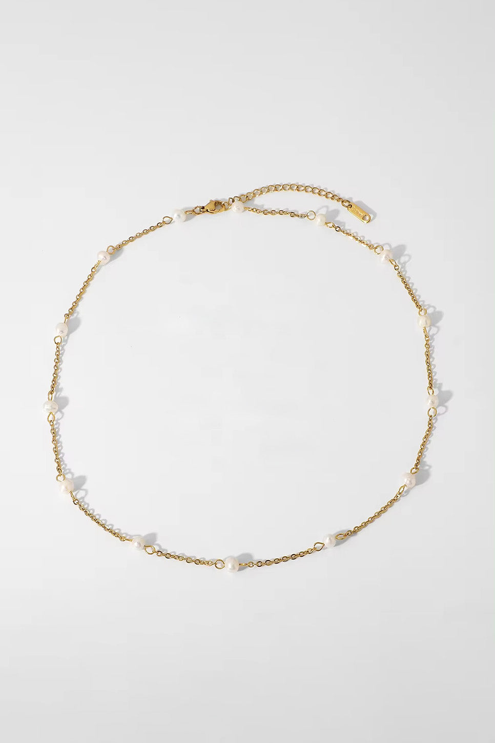 Pearl of the West - Duo Pearl Necklace - Gold Plated Stainless