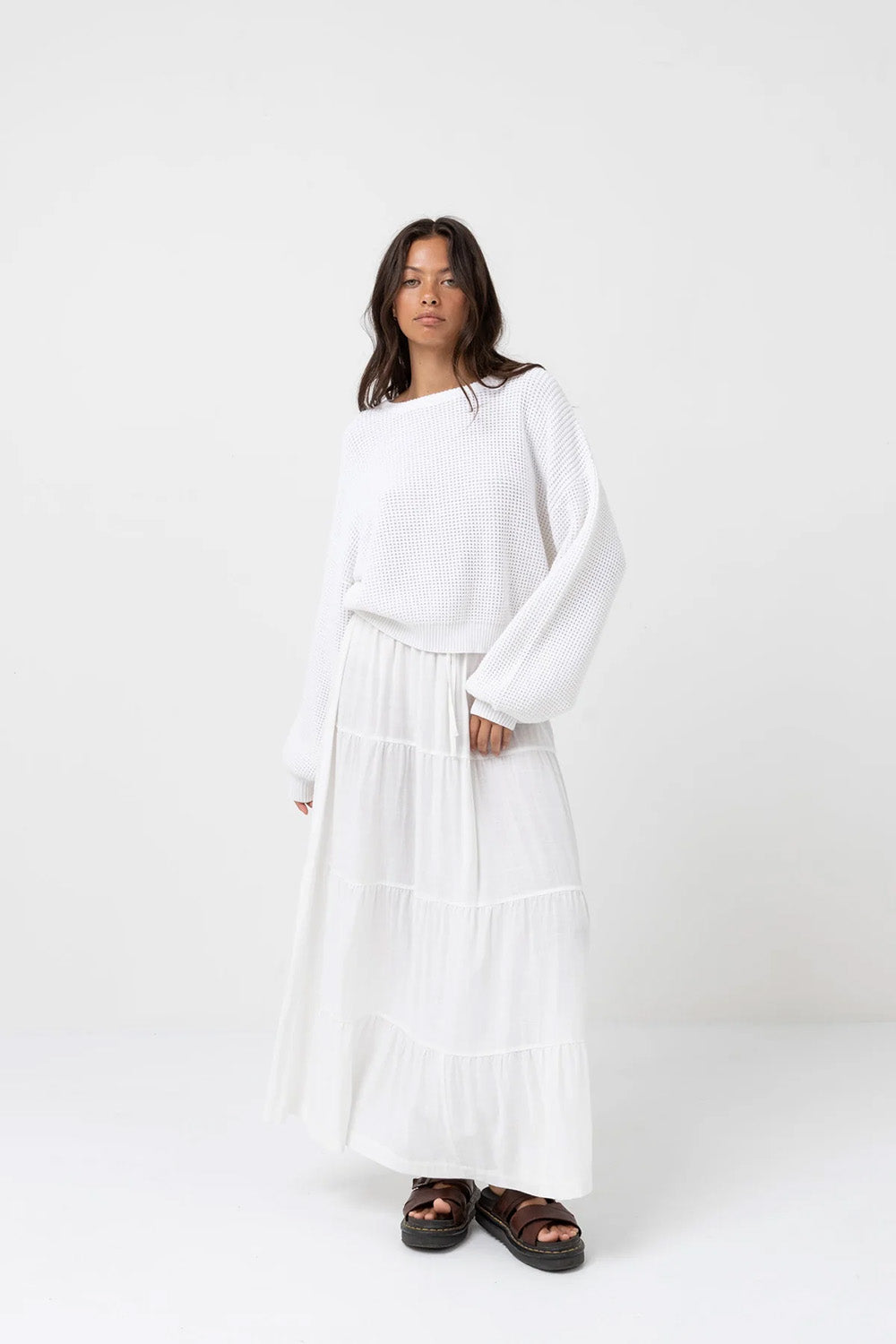 CLASSIC TIERED MAXI SKIRT
