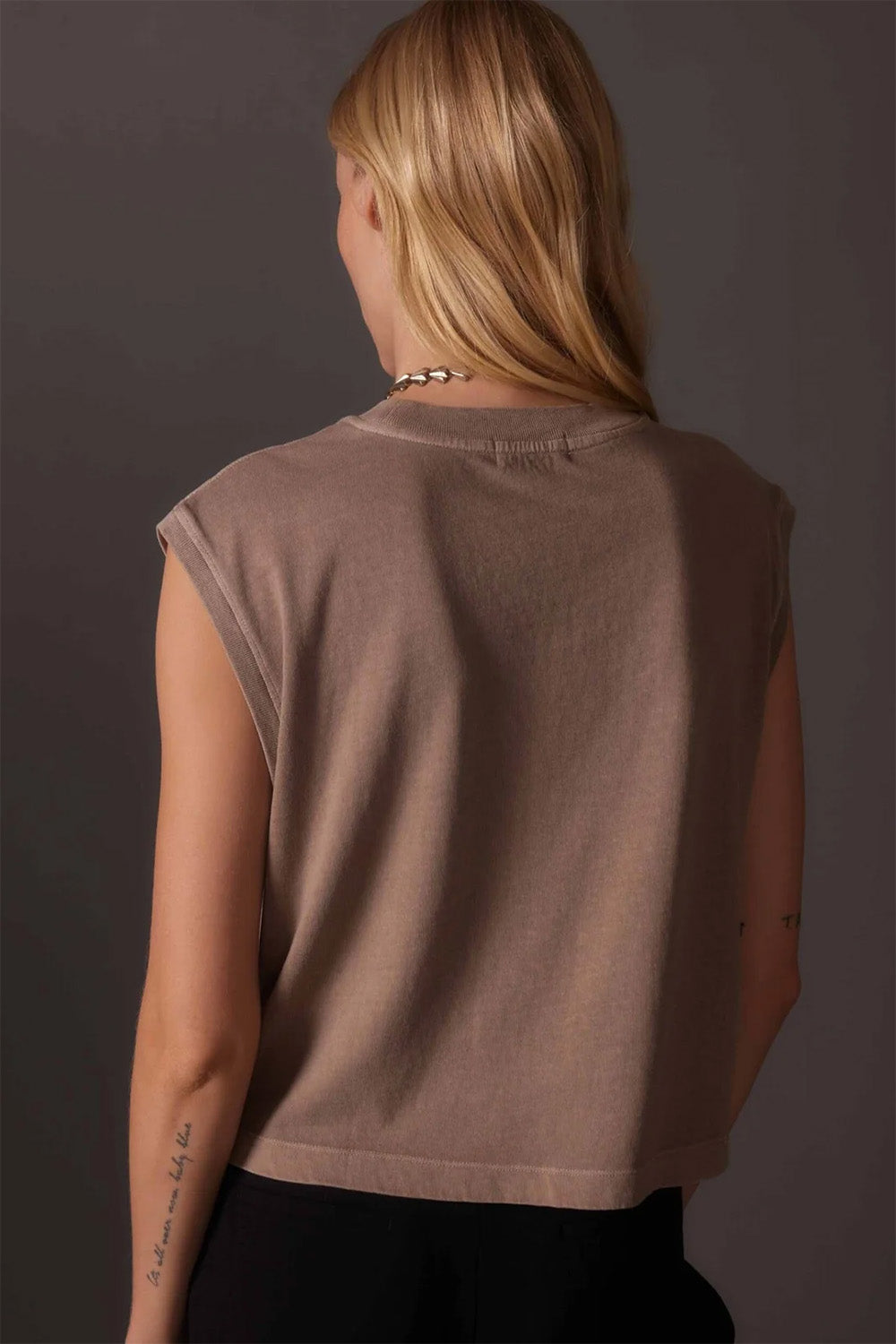 Richer Poorer - Relaxed Muscle Tee - Warm Grey - Back