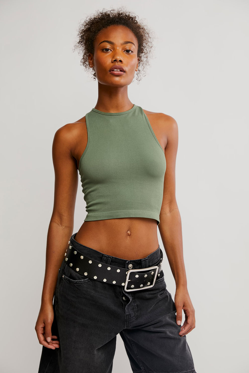 Free People - Hayley Racerback Brami - Army - Front
