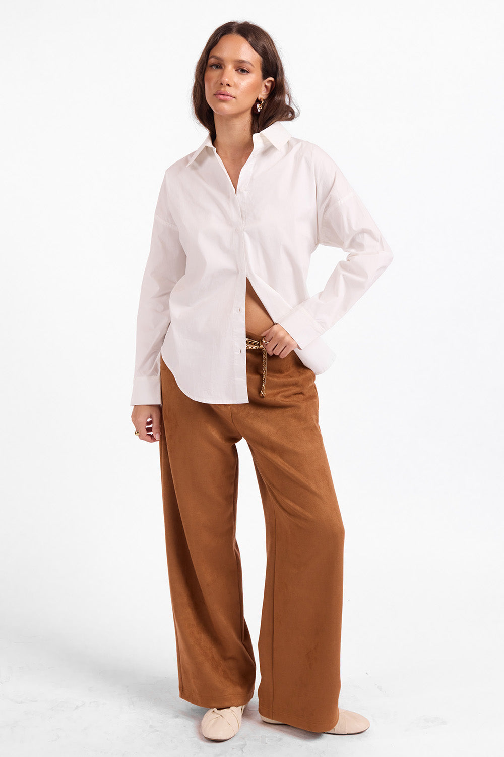 Sage the Label - Amelia Button Up Shirt - White - Full Body