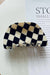Pearl of the West - Moon 8CM Hair Claw - Black Checker