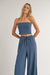 Sadie & Sage - Sugarloaf Smocked Tube Top - Indigo - Front