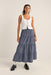 Rhythm - Lola Check Tiered Maxi Skirt - Navy
