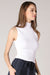 Niki Biki - Ribbed Turtleneck Top - White - Side
