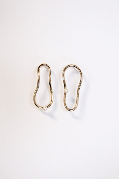 Able - Pearl Orbit Earrings - Gold