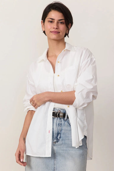 Marine Layer - Oversized Poplin Shirt - White - Front
