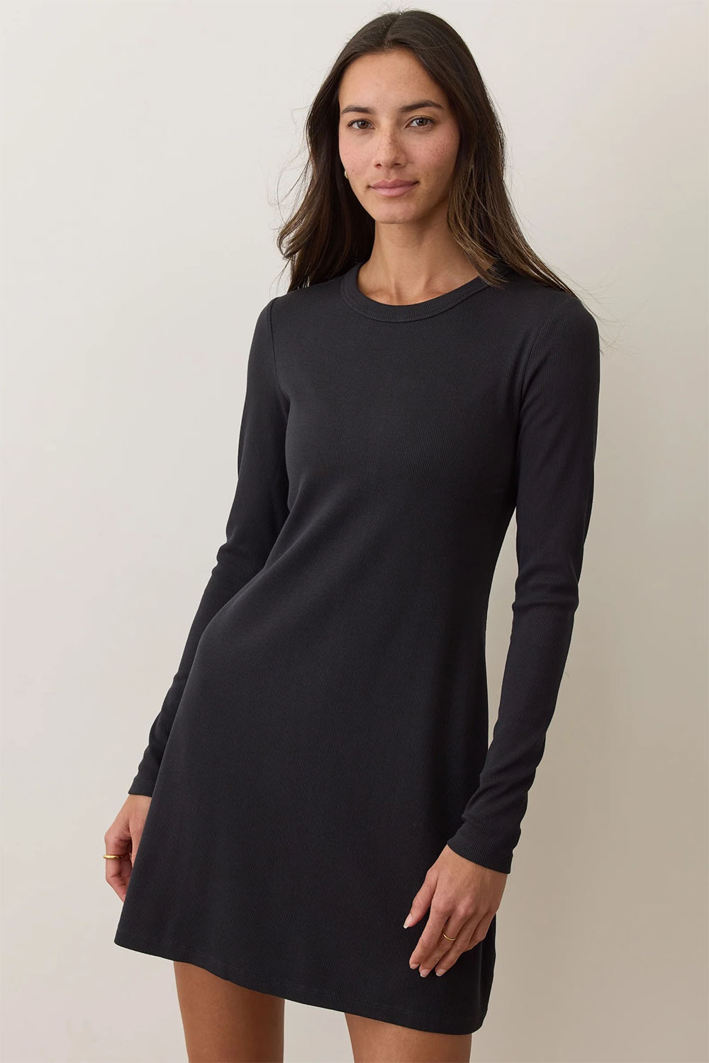 Marine Layer - LS Lexi Mini Dress - Black - Front