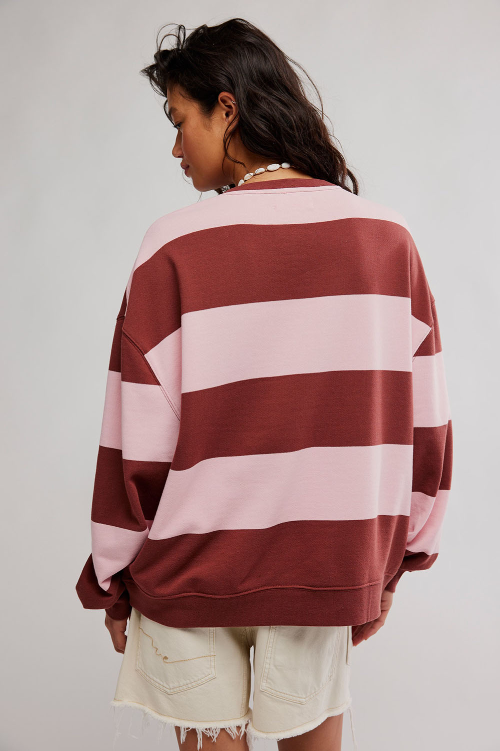 Free People - Classic Stripe Crew Wide - Cherry Combo - Back