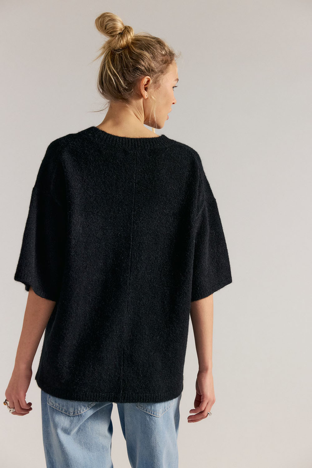 Free People - Margot Sweater Tee - Black - Back