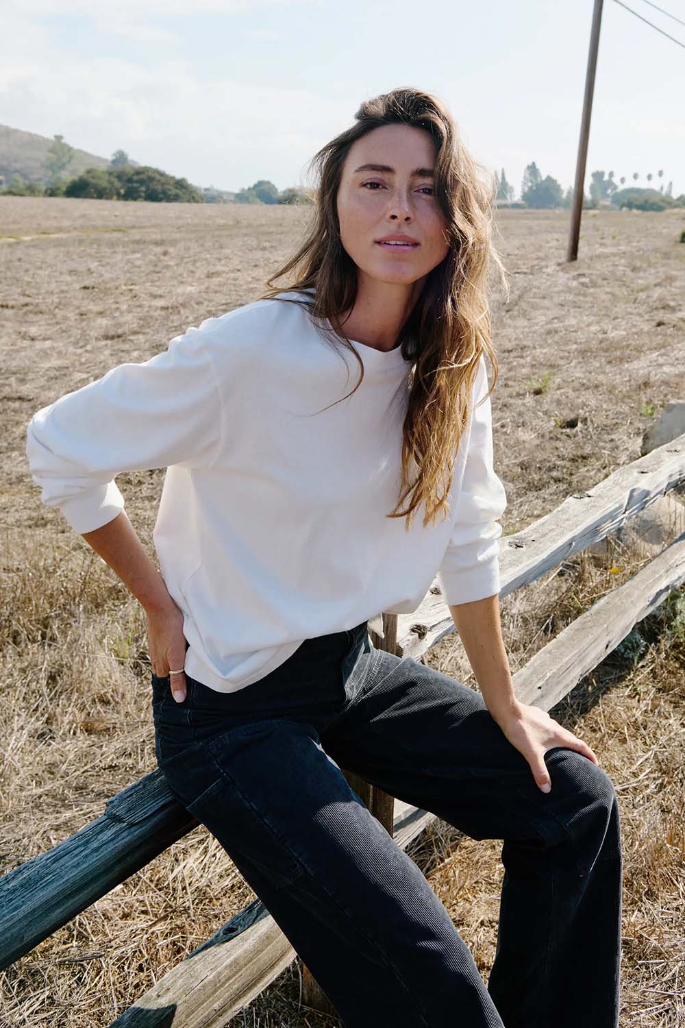 Outerknown Big Heavy Tee in Salt — Front view