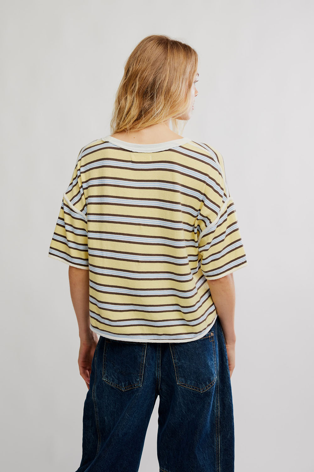 Free People - Clean Rugby Tee - Yellow Combo - Back
