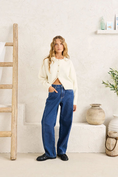 rhythm estelle fluffy crew neck cream front