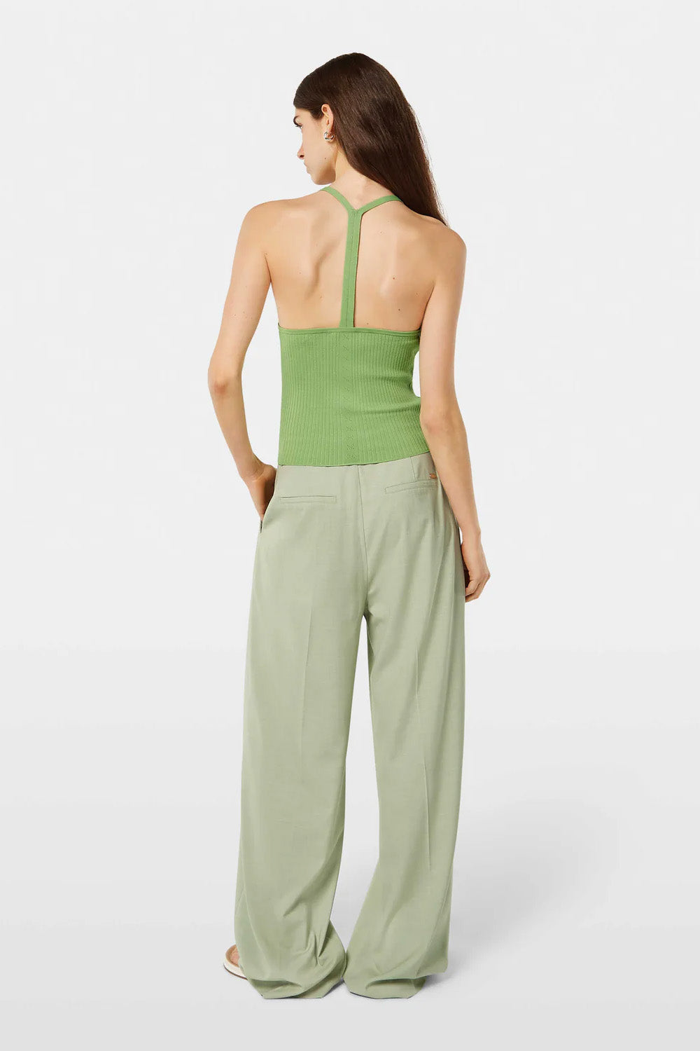 Scotch & Soda - Rib Racer Knitted Tank - Pistachio - Back