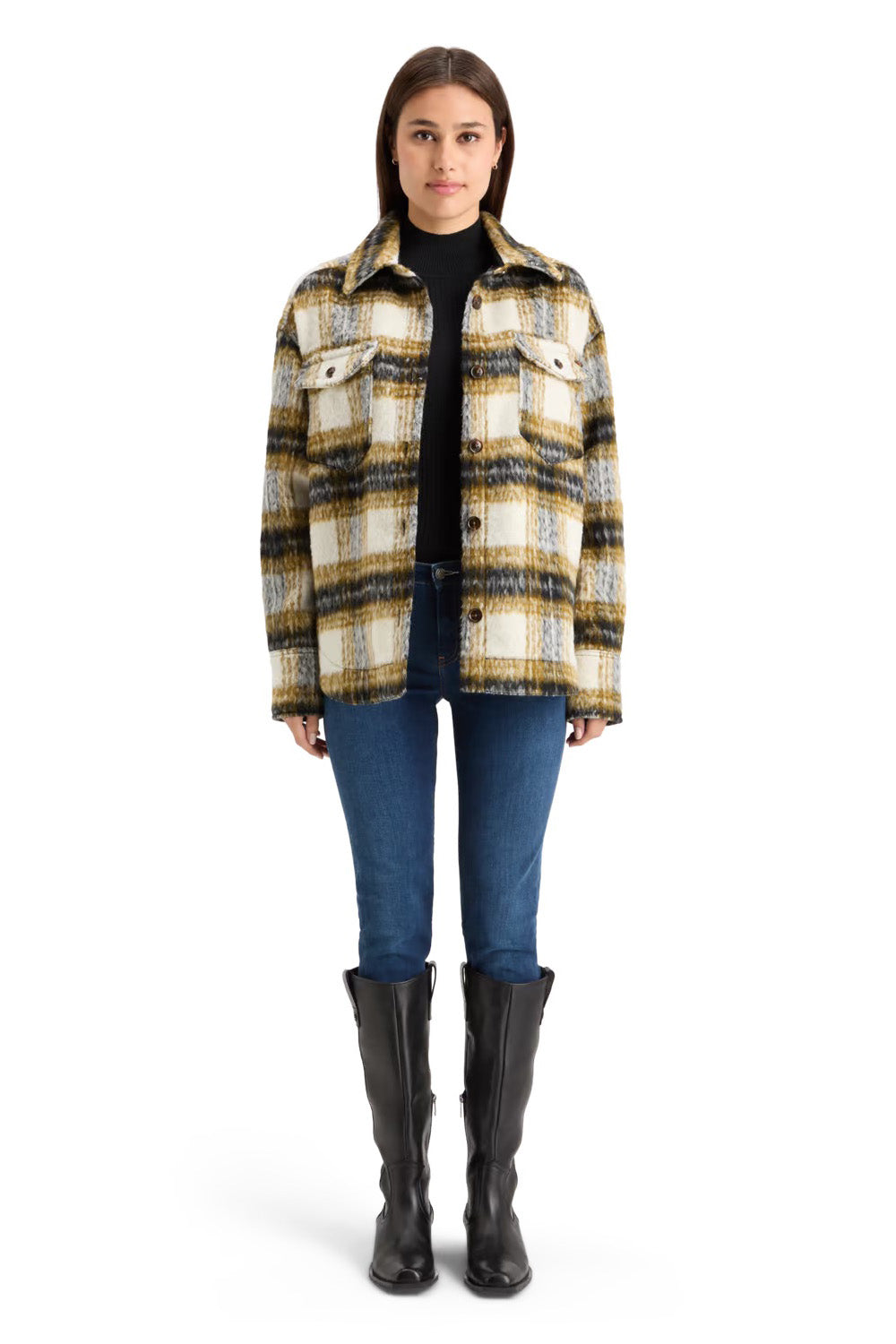 Scotch & Soda - Brushed Check Wool Mix Jac Shirt - Olive Check