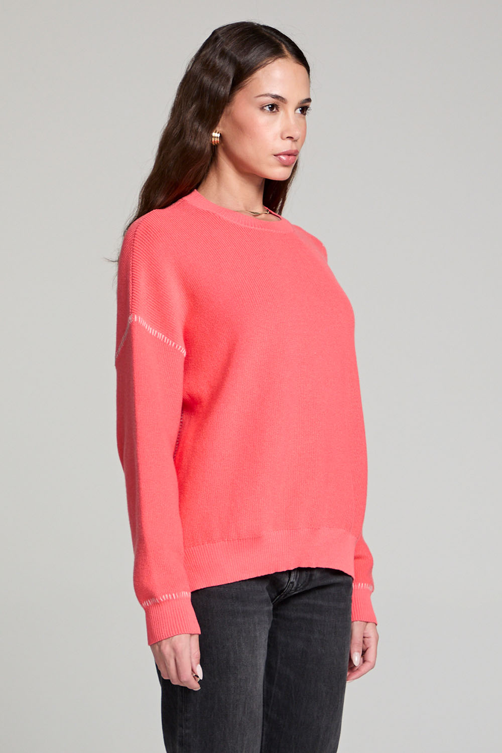 Saltwater Luxe - Izabela Sweater - Crimson - Side