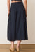 Marine Layer - Jade Button Through Skirt - India Ink - Back