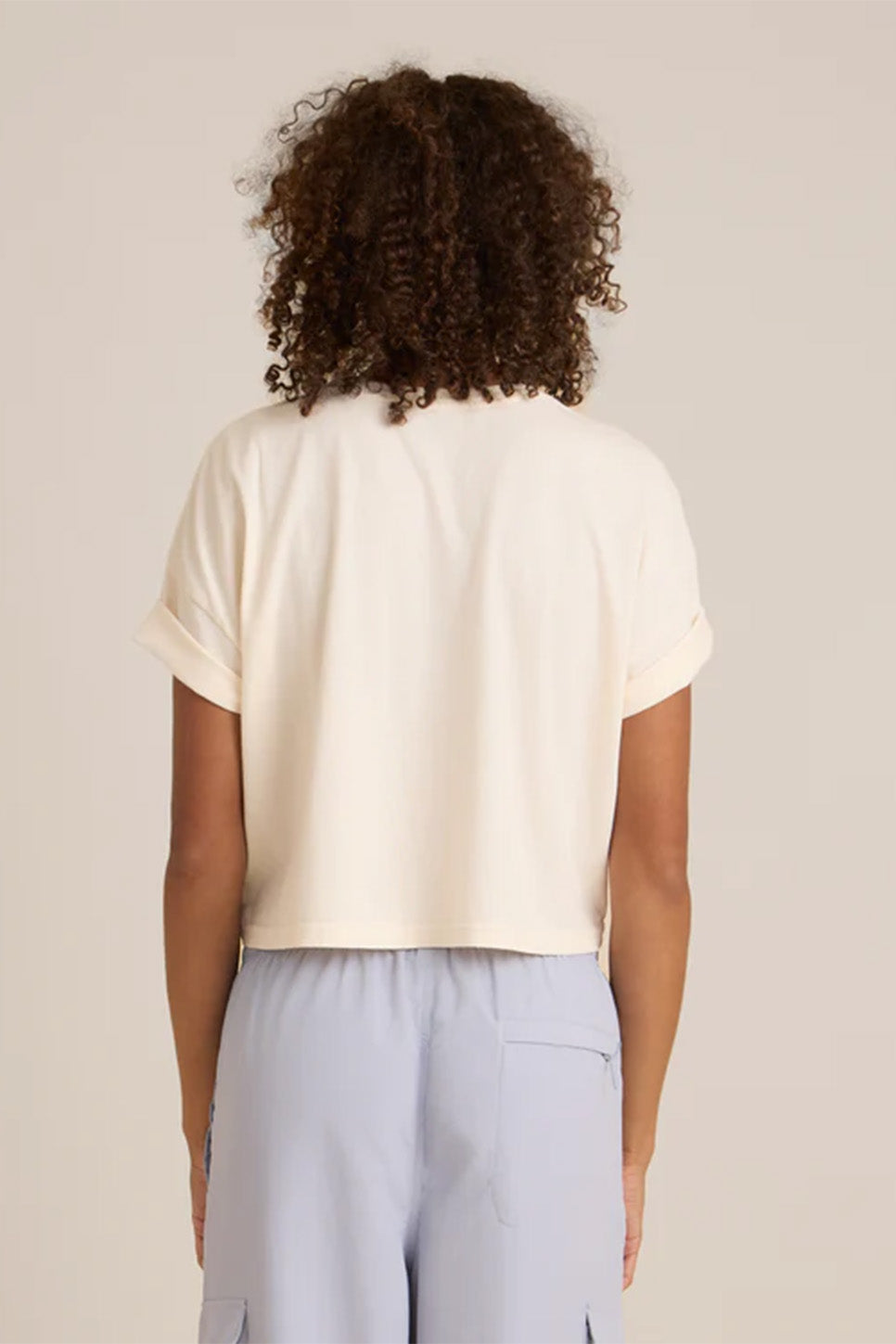 Roark - Nature Cropped Boxy - Eggshell - Back