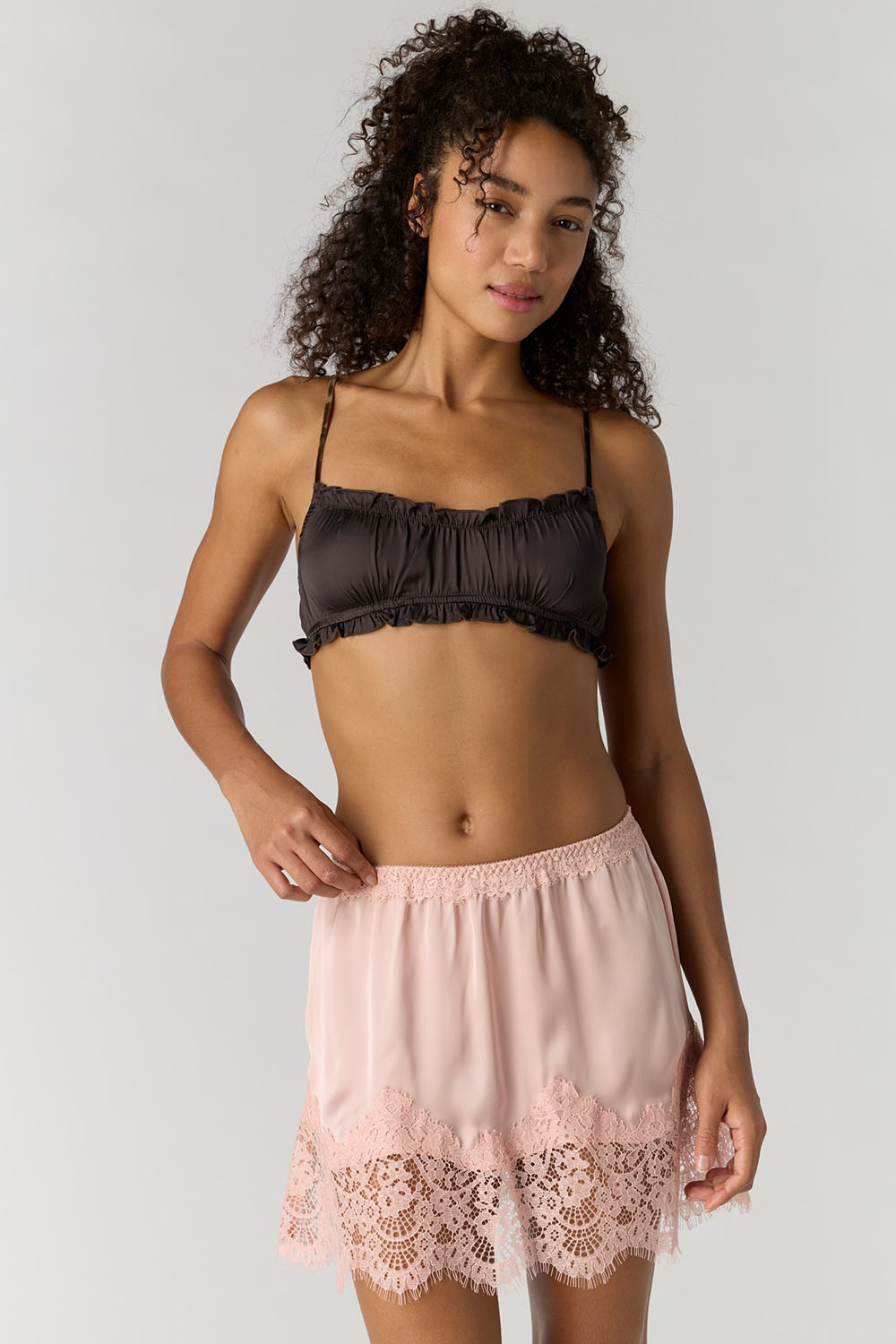 Free People - Sleigh All Day Bralette - Deep Fudge - Front