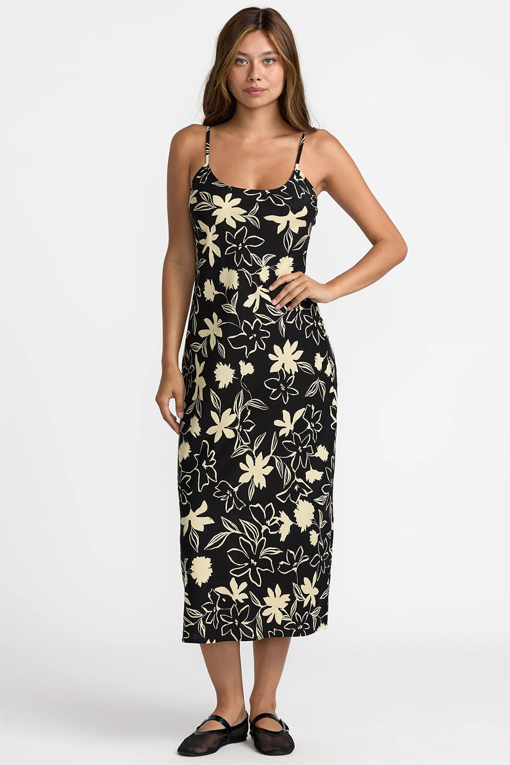 RVCA - Aelia Midi Dress - RVCA Black - Front