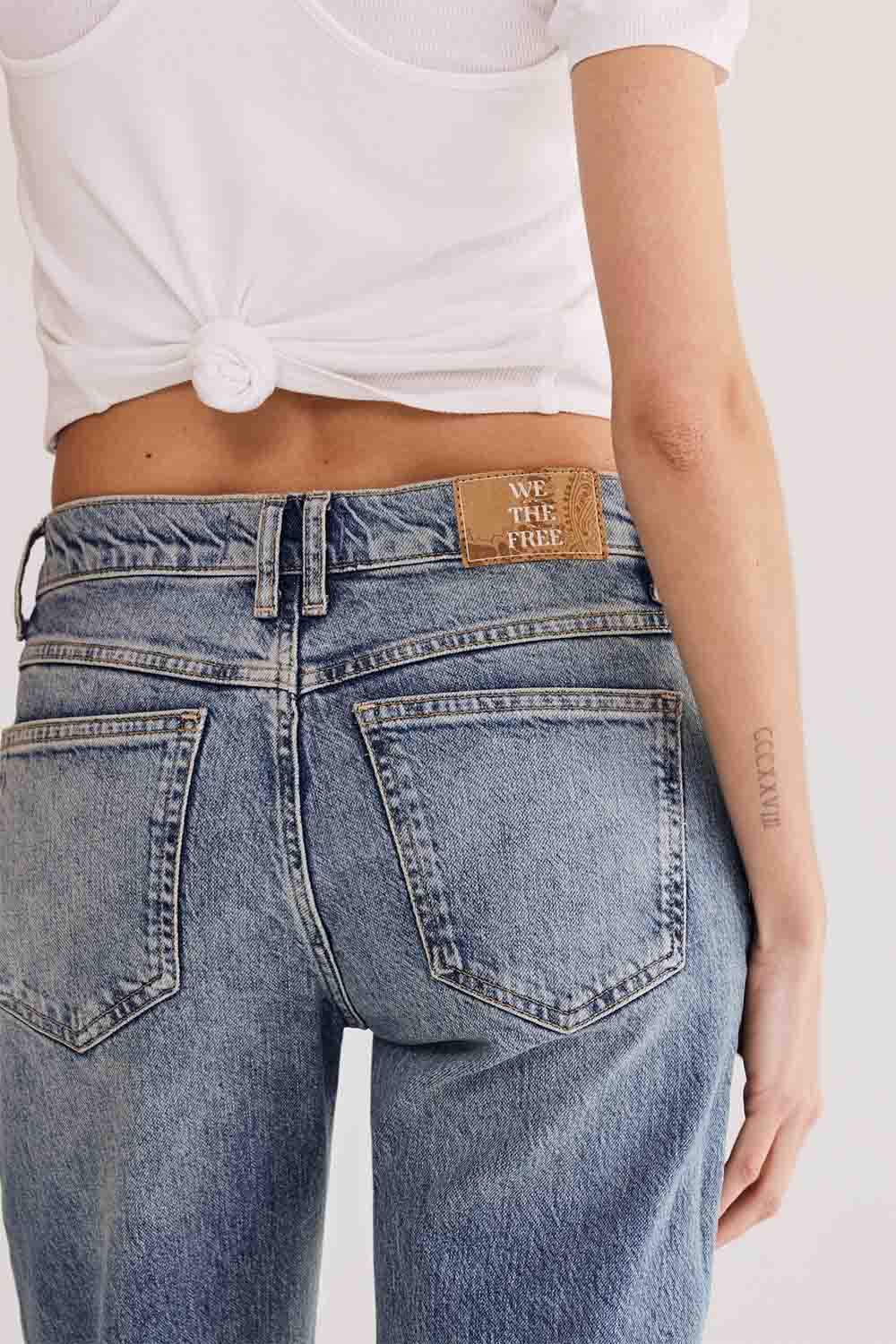 Free People - Risk Taker Mid-Rise Straight - Mantra - Back Detail