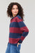 Richer Poorer - Beefy Strip Cotton Pullover - Maroon/Navy Stripe - Side