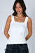 Niki Biki - Lace Textured Square Top - White