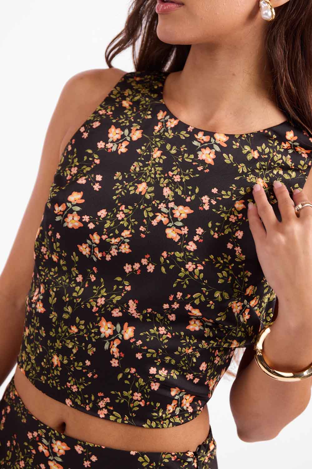Sage the Label - Urban Bloom Top - Black Multi - Front Detail