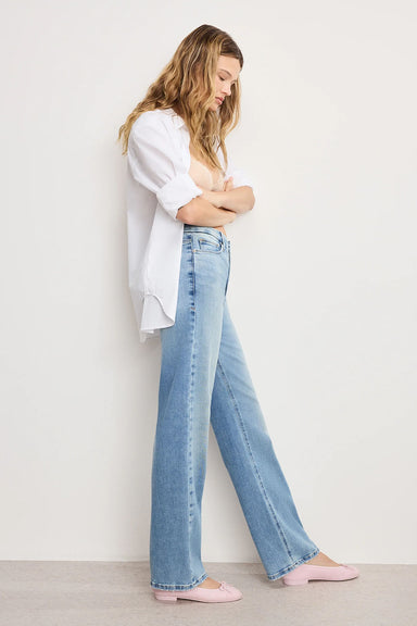 Good American - Soft Tech True Straight Jeans - Indigo - Side