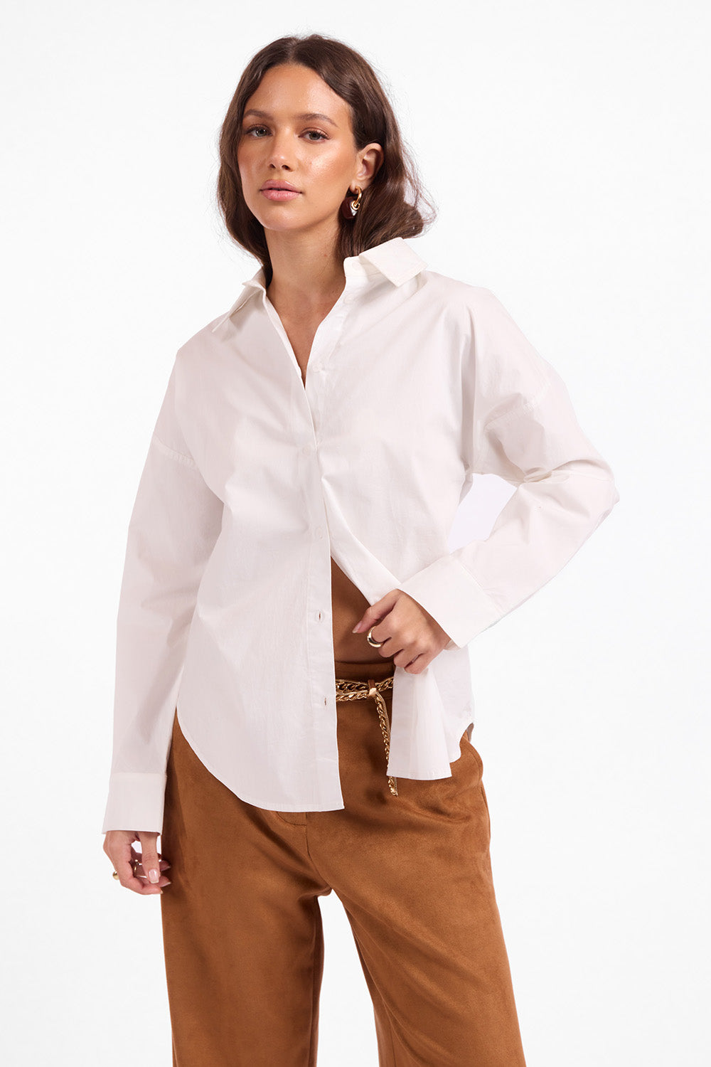 Sage the Label - Amelia Button Up Shirt - White - Front
